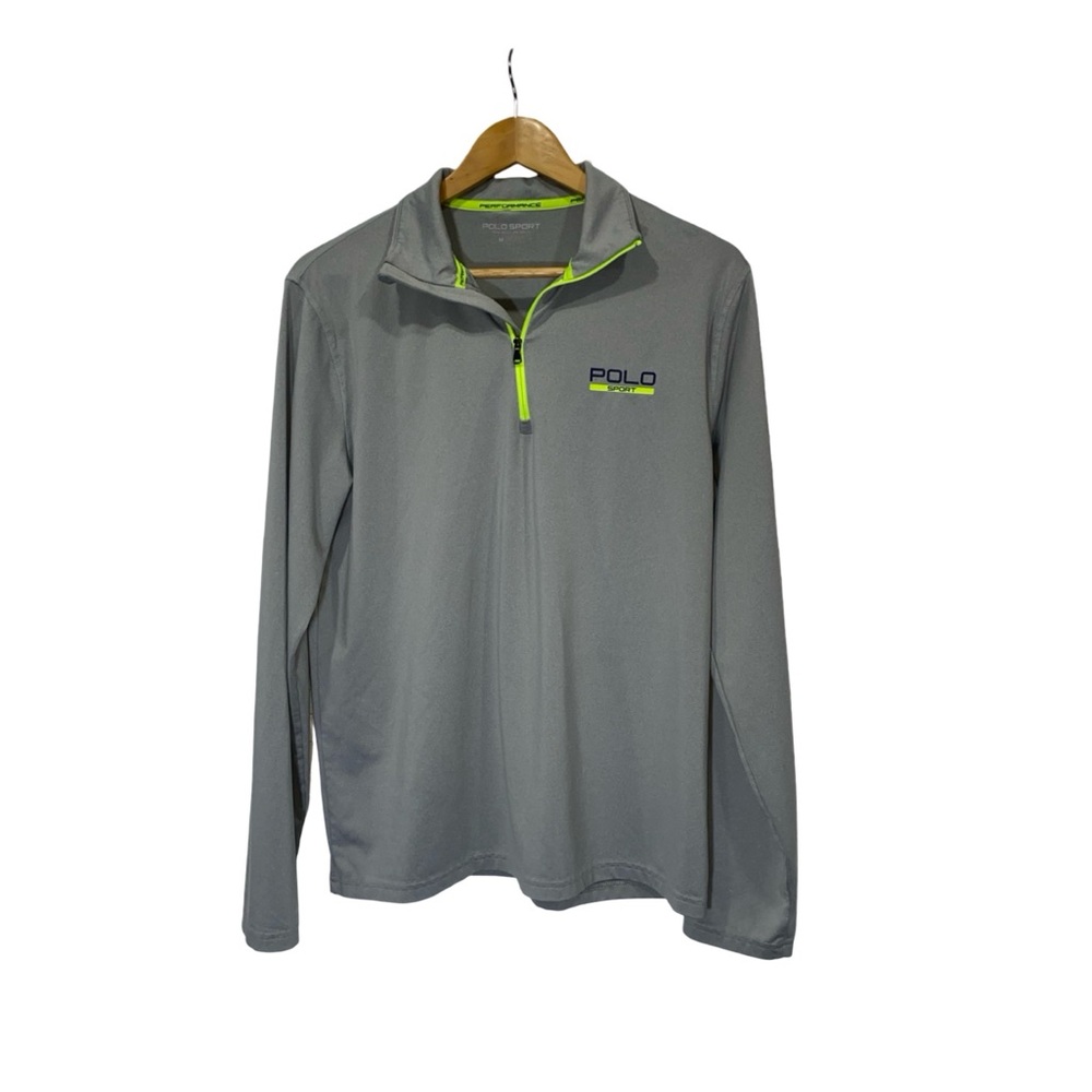 Ralph Lauren Polo Sport Men Gray Performance Pullover ThermoVent 1/4 Zip Size M